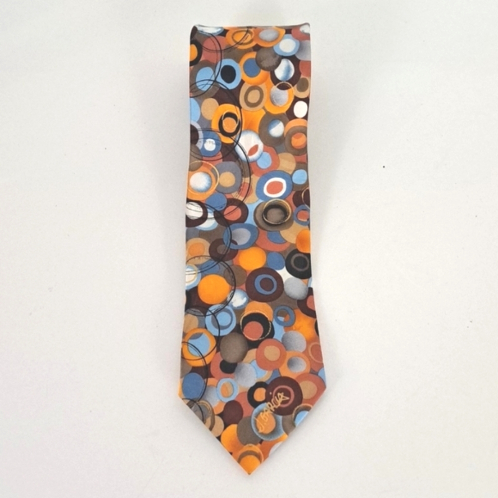 Jerry Garcia Birdland collectors edition silk tie orange blue circles